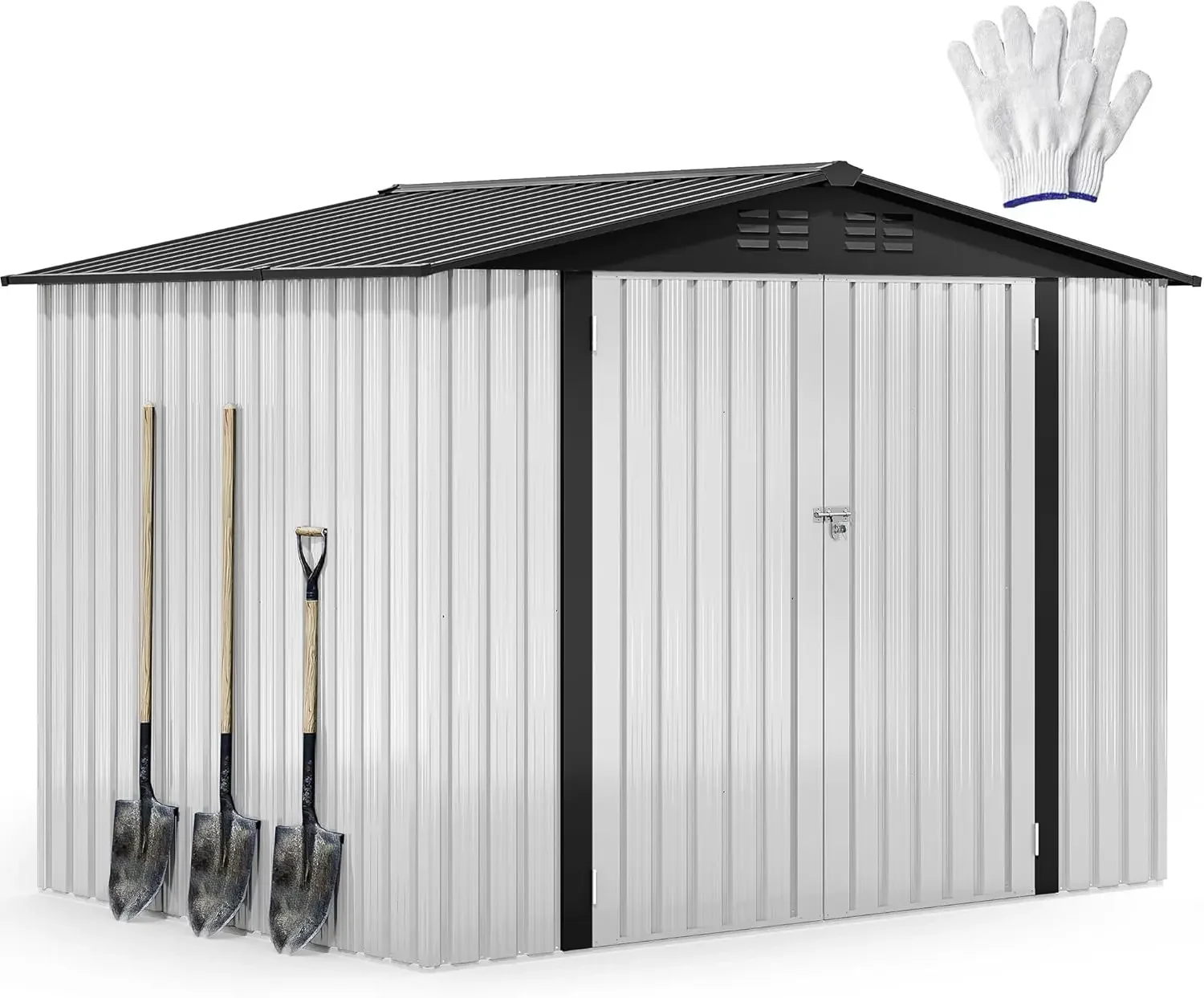 DWVO 8x6ft Metal Outdoor Storage Shed, Waterproof Tool Shed Heavy-Duty Storage Unit with Lockable Door and Vents, Ideal for Bicy
DWVO 8x6ft Metal Outdoor Storage Shed, Waterproof Tool Shed Heavy-Duty Storage Unit with Lockable Door and Vents, Ideal for Bicy