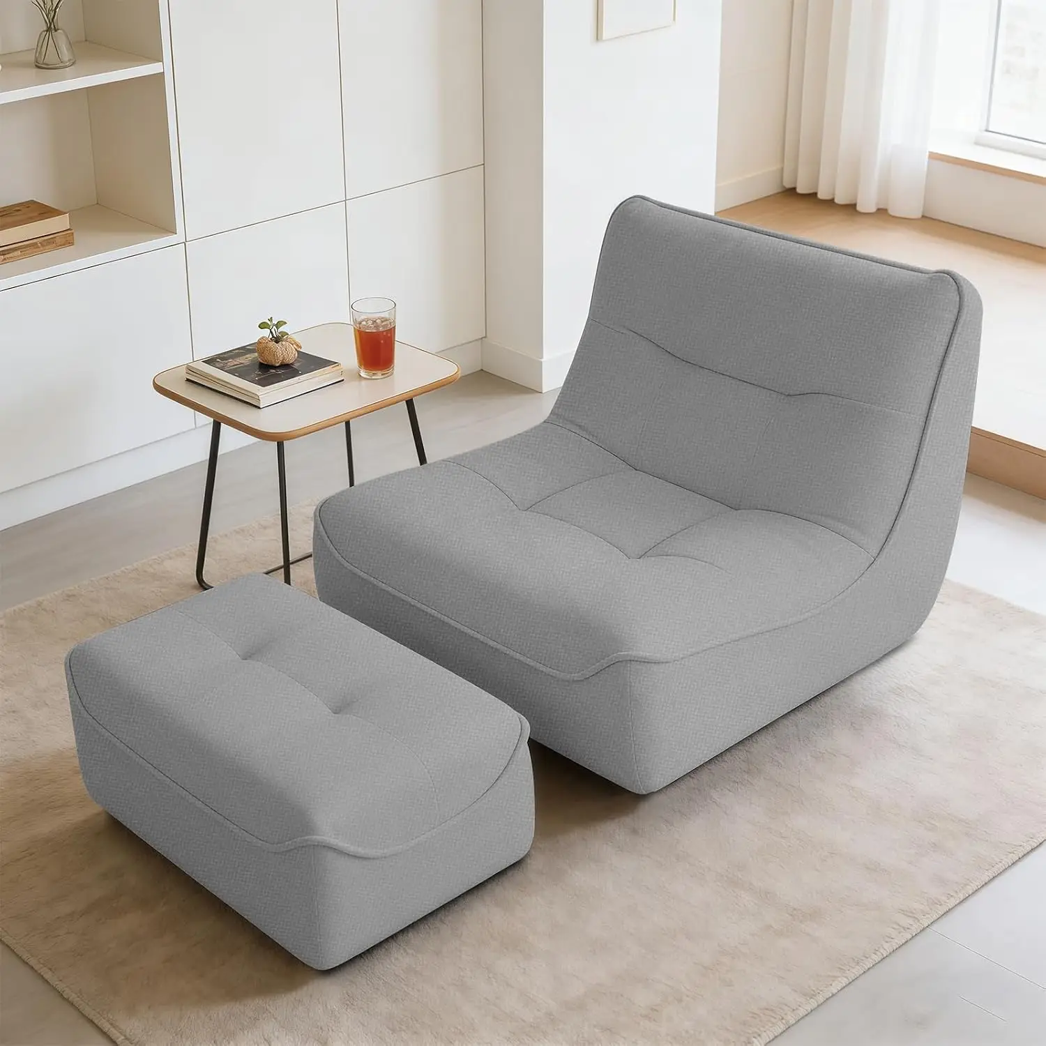 Large Bean Bag Chair with Ottaman for Adults, Chaise Lounge for Reading, Gaming, Lazy BeanBag Floor Sofa with, Customized
Large Bean Bag Chair with Ottaman for Adults, Chaise Lounge for Reading, Gaming, Lazy BeanBag Floor Sofa with, Customized