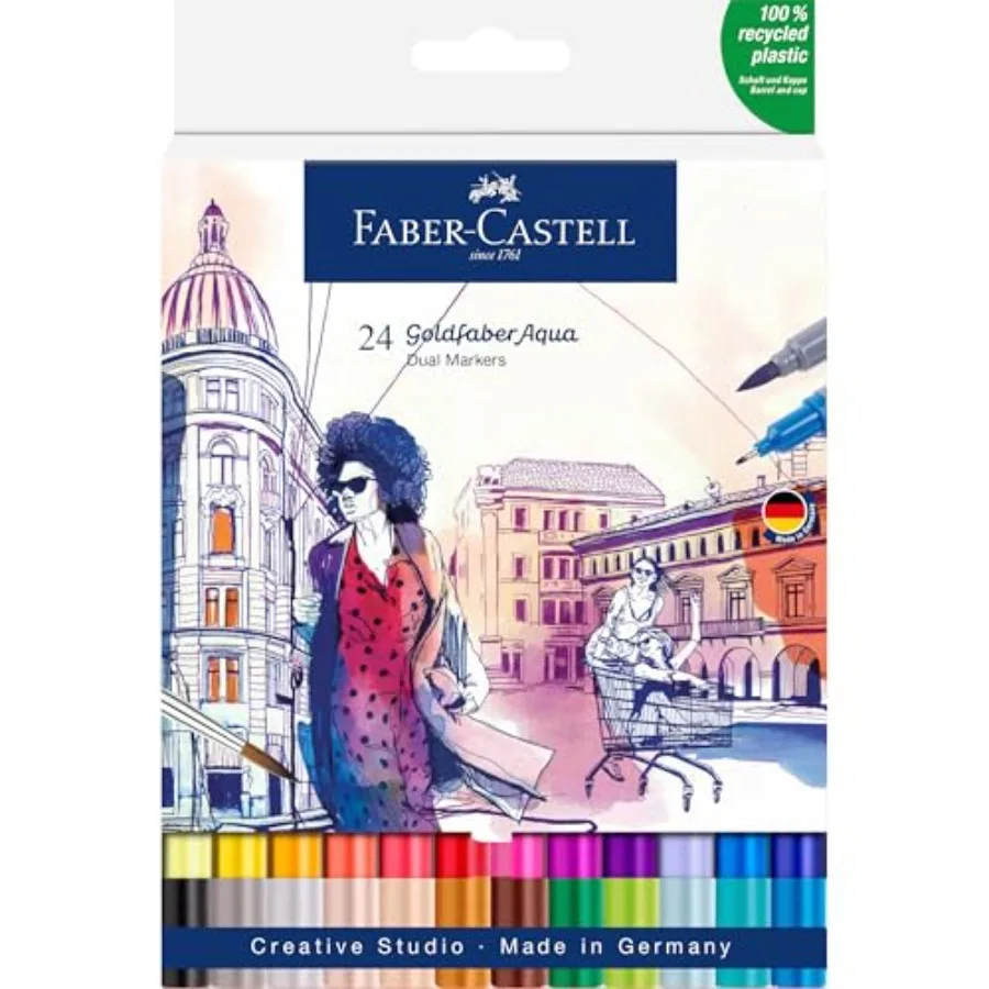 Набор маркеров Creative Studio Goldfaber Aqua Dual, 24 цвета, для рисования, скетчинга, творчества, домашнего и школьного использования, универсальный
Набор маркеров Creative Studio Goldfaber Aqua Dual, 24 цвета, для рисования, скетчинга, творчества, домашнего и школьного использования, универсальный