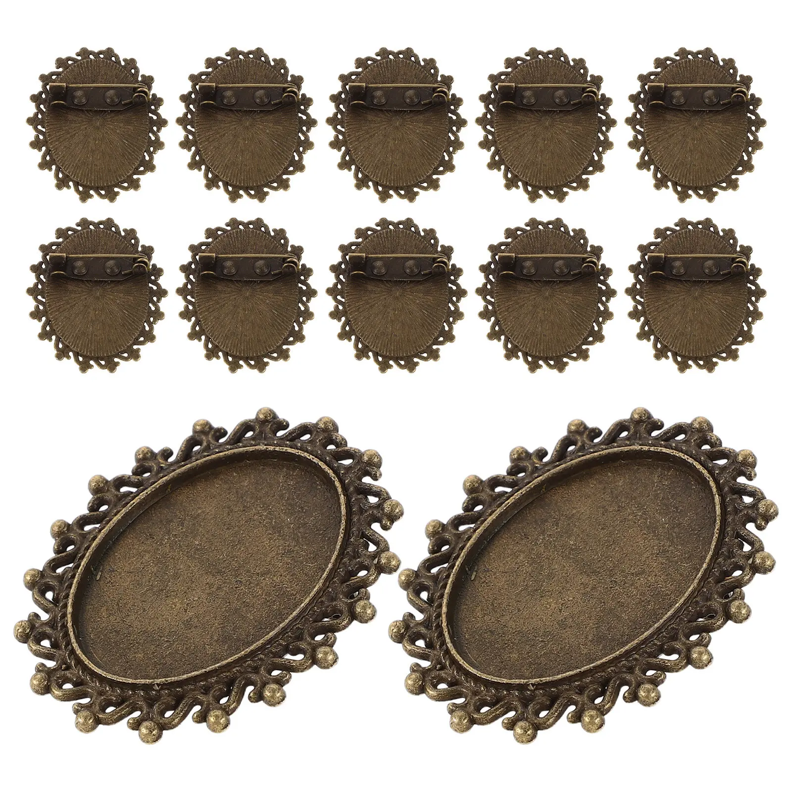 12Pcs Oval Brooch Base Alloy DIY Bezel Tray for Charm Photo Setting Pin Backs for Crafts Brooches Lapel Badge Decoration
12Pcs Oval Brooch Base Alloy DIY Bezel Tray for Charm Photo Setting Pin Backs for Crafts Brooches Lapel Badge Decoration