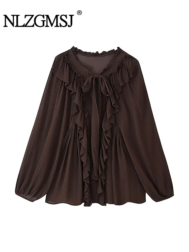 NLZGMSJ Women Blouse Tierred Bow Long Sleeve Single Breasted Loose Blouse Fashion 2025 Spring Autumn Shirts
NLZGMSJ Women Blouse Tierred Bow Long Sleeve Single Breasted Loose Blouse Fashion 2025 Spring Autumn Shirts