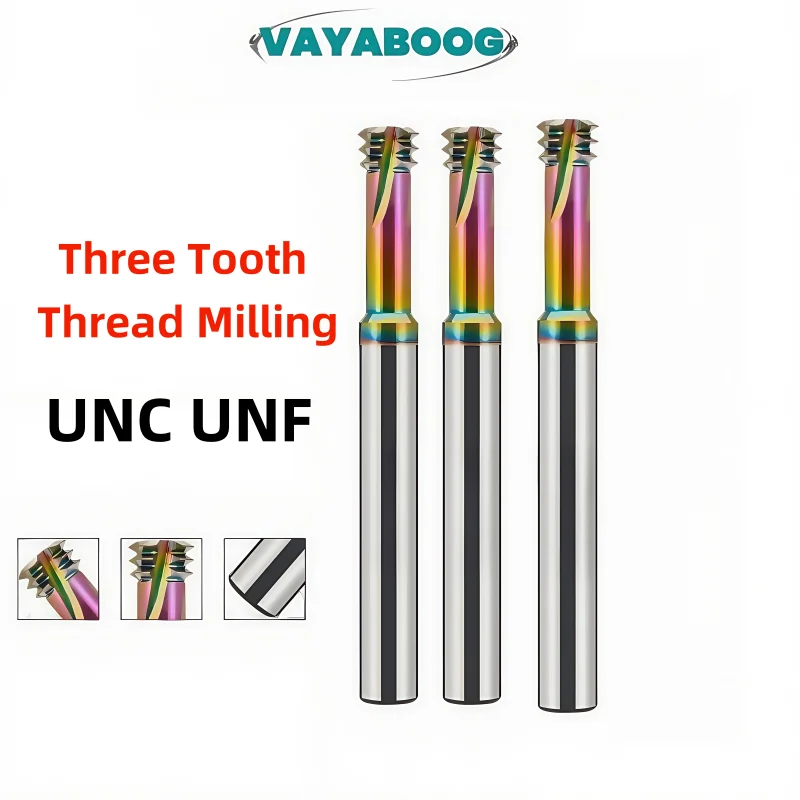 VAYABOOG CNC 60° Machine Solid Carbide cemented carbide Three Row Thread Milling Cutter UNC 6-32 10-24 1/4 UNF 10-32 Mill Mills
VAYABOOG CNC 60° Machine Solid Carbide cemented carbide Three Row Thread Milling Cutter UNC 6-32 10-24 1/4 UNF 10-32 Mill Mills