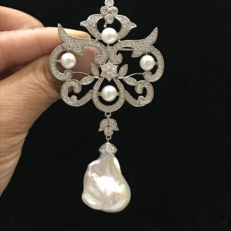 Natural Fresh Water Baroque Pearl Brooch Pendant For Women Fashion Jewelry For Suit Female Gift Classic Elegant Office Lady
Natural Fresh Water Baroque Pearl Brooch Pendant For Women Fashion Jewelry For Suit Female Gift Classic Elegant Office Lady