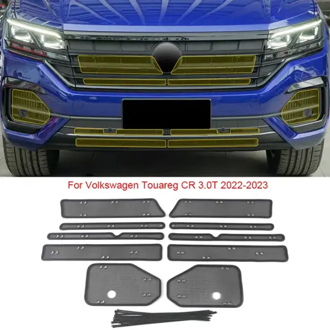 Car Insect Screening Mesh Front Grille Insert Net Styling Stainless Steel For Volkswagen Touareg CR 2019-2023Protect Accessories