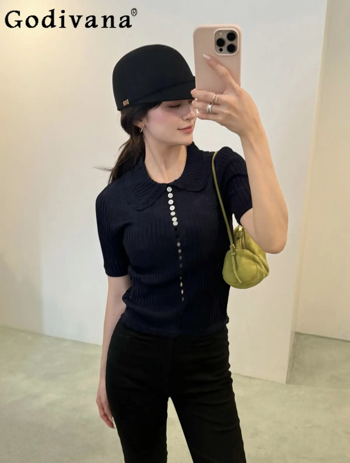 Japanese Style Women's Knitted Shirt Blouses Summer New 2026 Female Slimming Sweet Elegant Blouses Lady Commuter Knitted Tops
Japanese Style Women's Knitted Shirt Blouses Summer New 2026 Female Slimming Sweet Elegant Blouses Lady Commuter Knitted Tops