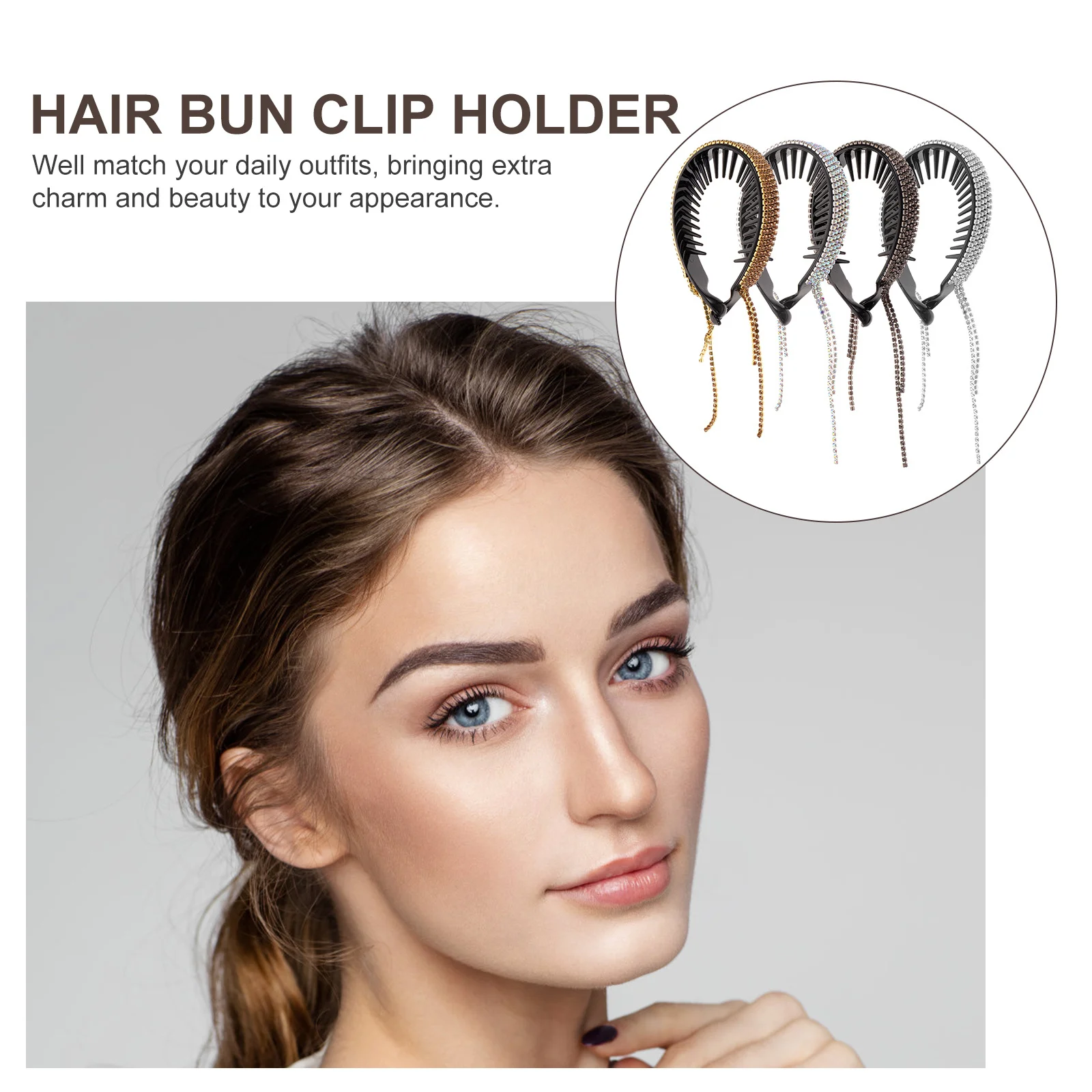 4Pcs Tassel Bun Clips Rhinestone Hair Bun Holder for Thick Curly Straight Hair Glitter Ponytail Cuff Stylish Elegant Women
4Pcs Tassel Bun Clips Rhinestone Hair Bun Holder for Thick Curly Straight Hair Glitter Ponytail Cuff Stylish Elegant Women