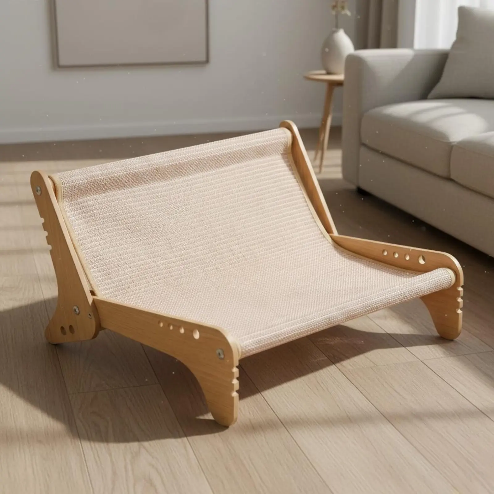 Wooden Feline Lounge Chair Wood-Framed Wooden Feline Couch Raised Pet Recliner Unobstructed Design Jute Pet Lounge Bed
Wooden Feline Lounge Chair Wood-Framed Wooden Feline Couch Raised Pet Recliner Unobstructed Design Jute Pet Lounge Bed