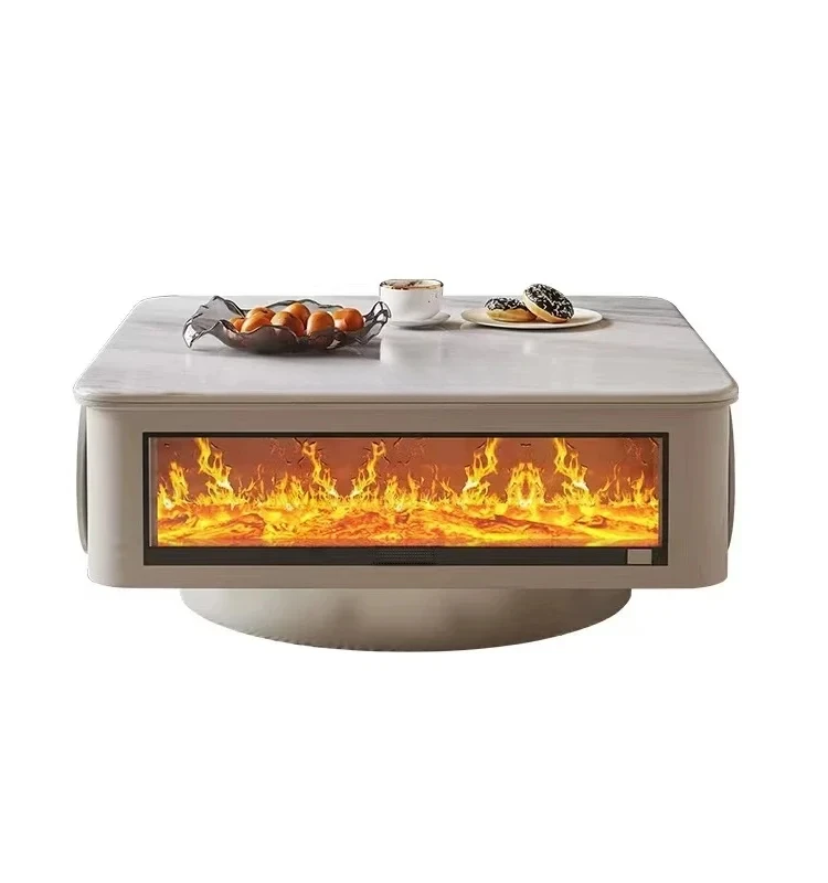 New, coffee table cream style square rotating fireplace living room modern simple designer heating table
New, coffee table cream style square rotating fireplace living room modern simple designer heating table