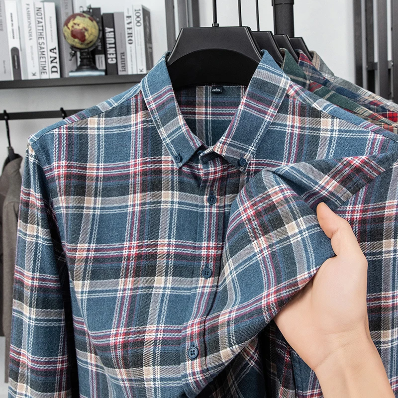 Autumn New Style Men's 100% Pure Cotton Trendy Checkered Long Sleeve Shirt Collar Shirt Luxurious Casual Breathable Men's Wear
Autumn New Style Men's 100% Pure Cotton Trendy Checkered Long Sleeve Shirt Collar Shirt Luxurious Casual Breathable Men's Wear