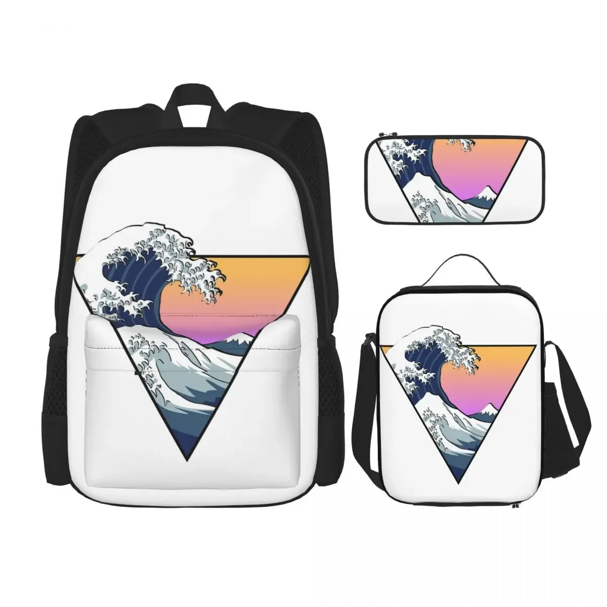 Рюкзаки в эстетике Great Wave для мальчиков и девочек, школьные ранцы для учеников, детский мультяшный рюкзак, сумка для ланча, набор из трех предметов
Рюкзаки в эстетике Great Wave для мальчиков и девочек, школьные ранцы для учеников, детский мультяшный рюкзак, сумка для ланча, набор из трех предметов