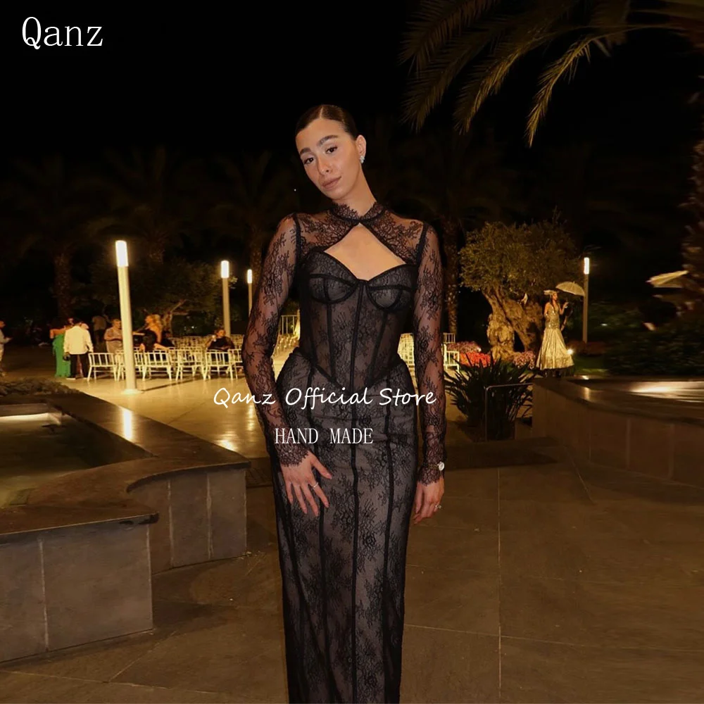 Qanz Moder Черные вечерние платья с жакетом и кружевом Vestidos Para Mujer Прозрачное вечернее платье русалки с длинными рукавами и разрезом по индивидуальному заказу
Qanz Moder Черные вечерние платья с жакетом и кружевом Vestidos Para Mujer Прозрачное вечернее платье русалки с длинными рукавами и разрезом по индивидуальному заказу