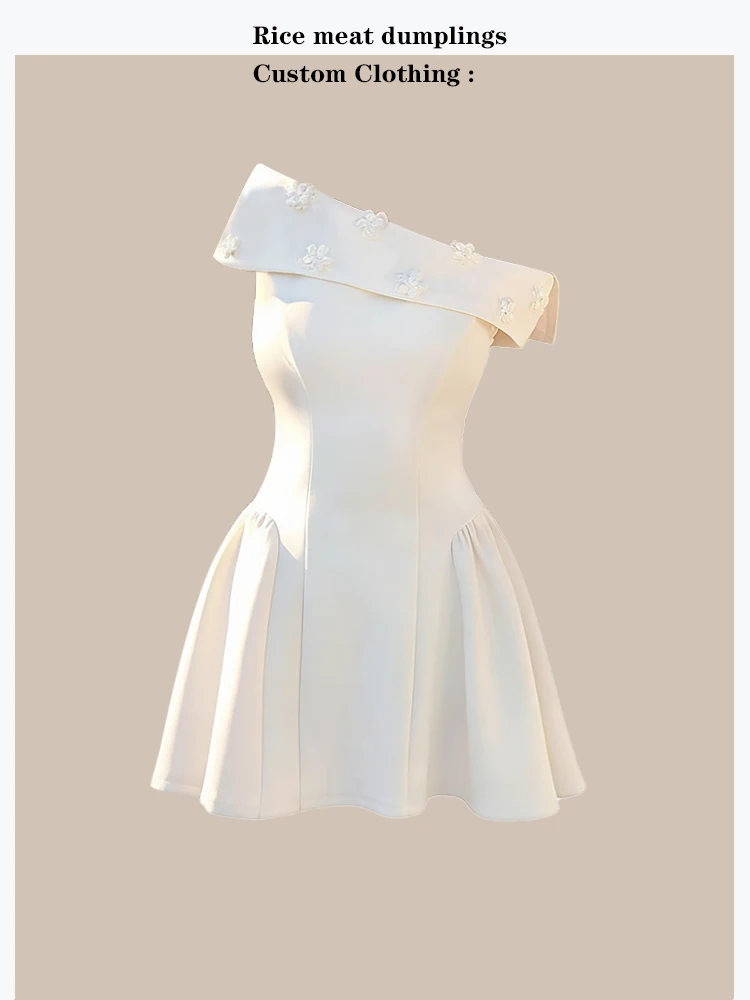 Elegant Pure Desire Platau Love Style Dress Shoulder Bared Waist Cinched A-Line Skirt for Ladies Summer Season Zipper Closure
Elegant Pure Desire Platau Love Style Dress Shoulder Bared Waist Cinched A-Line Skirt for Ladies Summer Season Zipper Closure
