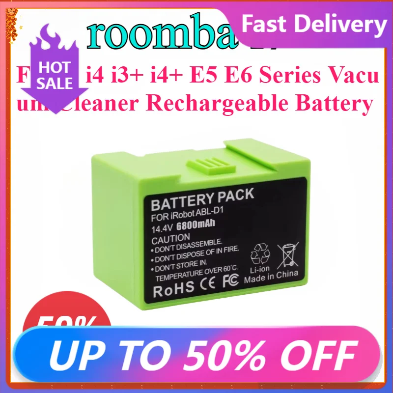For IRobot Roomba i7 Replacement Battery 12800mAh 14.4V for i3 i4 i3+ i4+ E5 E6 Series Vacuum Cleaner Rechargeable Battery
For IRobot Roomba i7 Replacement Battery 12800mAh 14.4V for i3 i4 i3+ i4+ E5 E6 Series Vacuum Cleaner Rechargeable Battery
