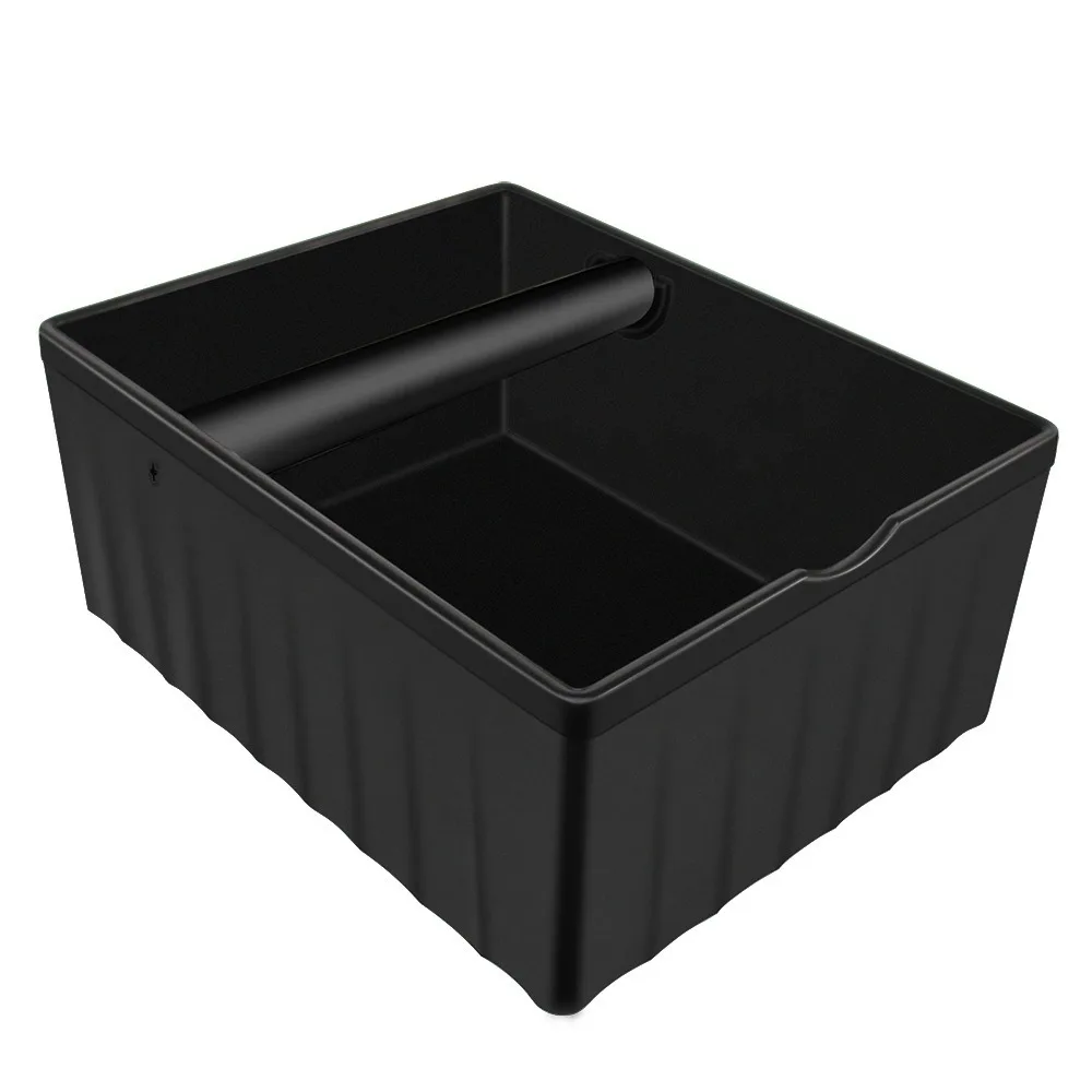 Rectangular Coffee Grounds Tapping Box Large Capacity with Tapping Rod Coffee Knock Box Stable Anti Slip Base