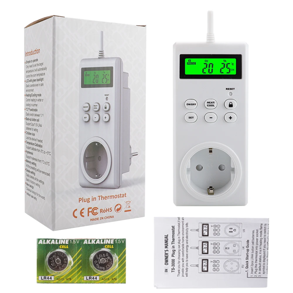 Wireless Thermostat Socket Intelligent Temperature Control Switch Digital Display Heating Cooling Adjustable Thermostat Hanging
Wireless Thermostat Socket Intelligent Temperature Control Switch Digital Display Heating Cooling Adjustable Thermostat Hanging