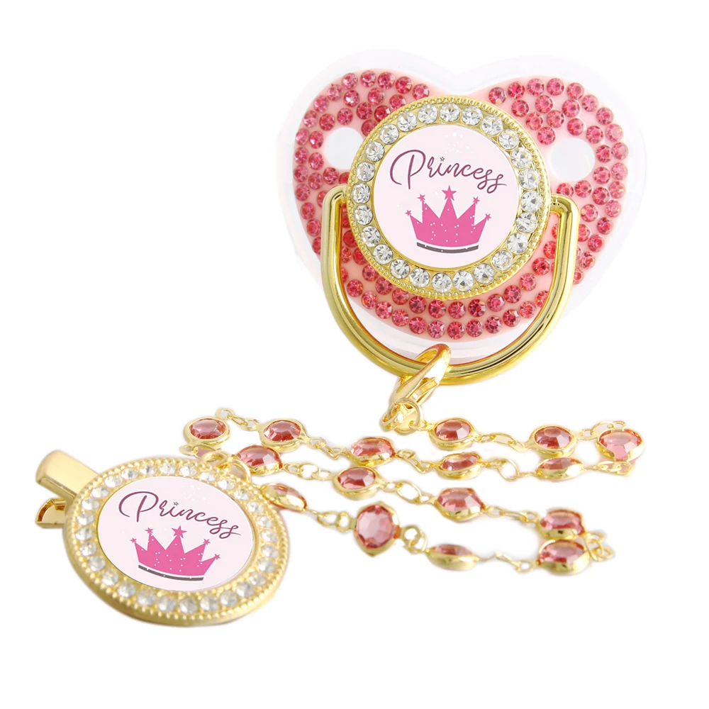 Bling Bling Princess Pacifier With Gem Luxury Weaning Pacifier Baby Nipple With Chain Clip Newborn Prince Baby Dummy Soother
Bling Bling Princess Pacifier With Gem Luxury Weaning Pacifier Baby Nipple With Chain Clip Newborn Prince Baby Dummy Soother