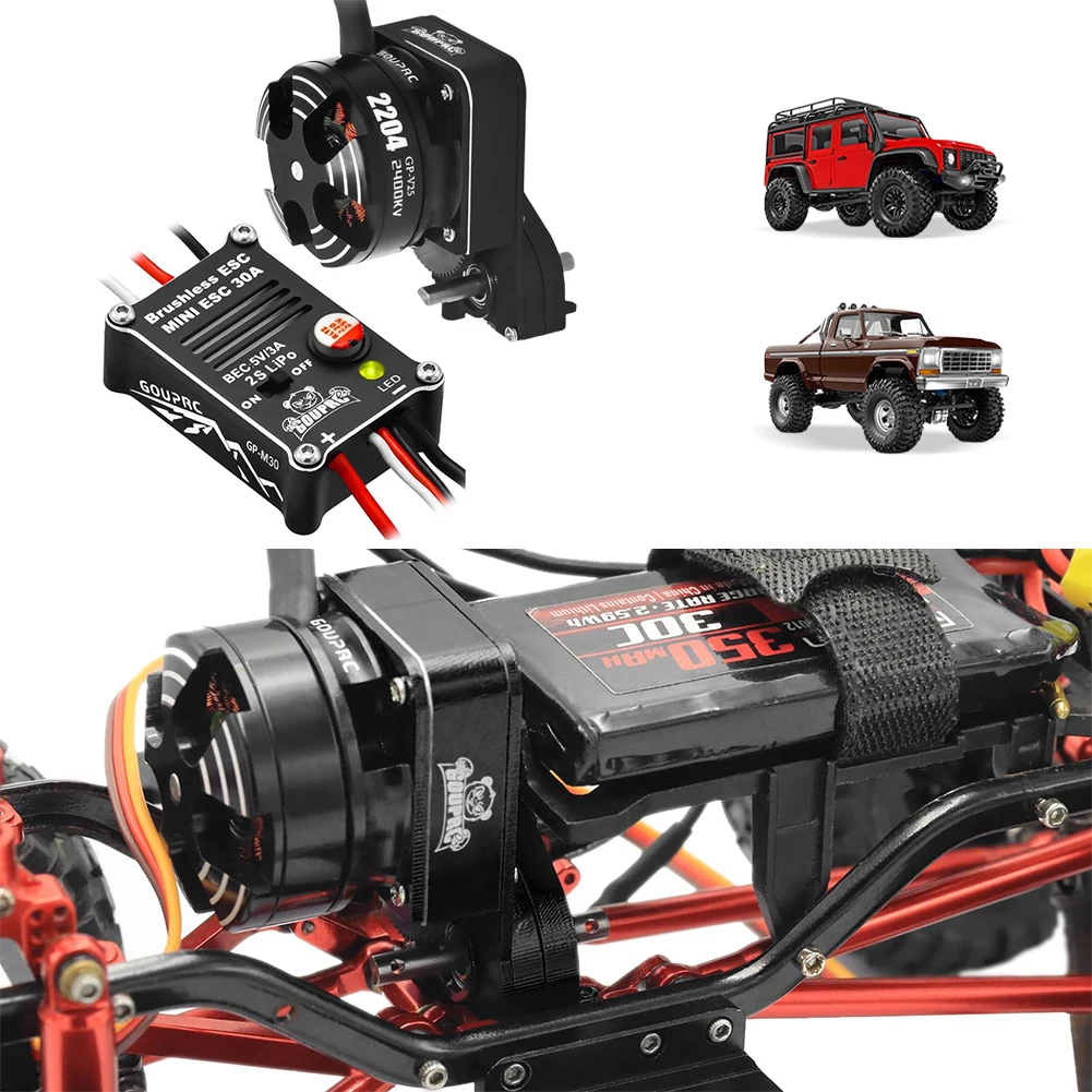 2204 2400KV Brushless Outrunner Motor with Transmission & ESC for SCX24 RC Crawler Axial 1/24 RC Car Truck
2204 2400KV Brushless Outrunner Motor with Transmission & ESC for SCX24 RC Crawler Axial 1/24 RC Car Truck