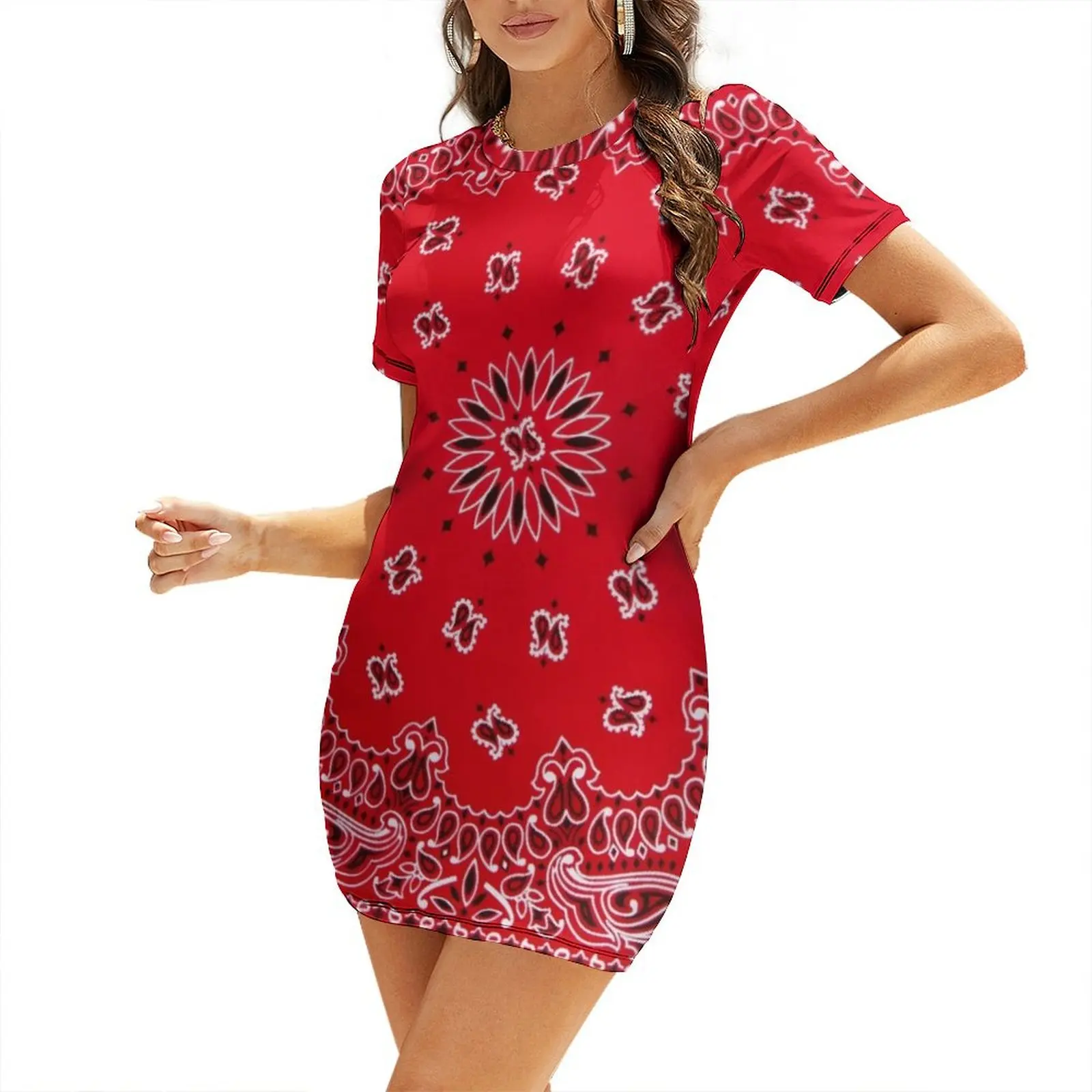 Bandana - Red Short-Sleeved Dress Women's summer dress dresses for womens Dress
Bandana - Red Short-Sleeved Dress Women's summer dress dresses for womens Dress