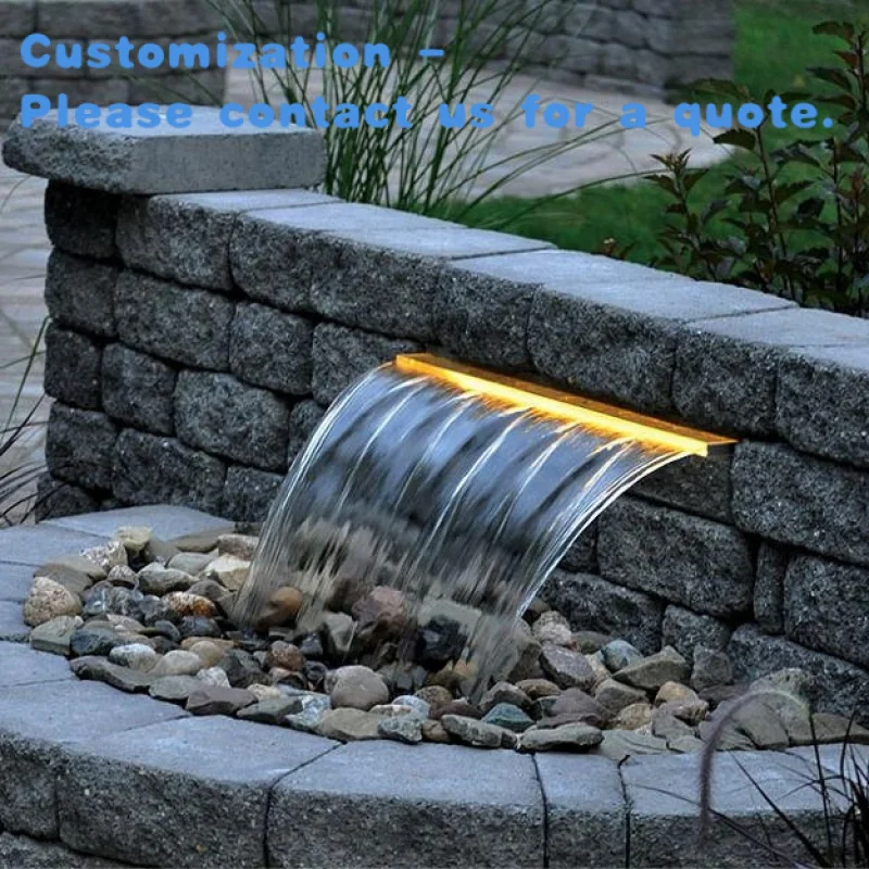 custom.LED Feature Stainless Steel Wall Mounted Sheer Descent Waterfall Curtain Outdoor Decoration
custom.LED Feature Stainless Steel Wall Mounted Sheer Descent Waterfall Curtain Outdoor Decoration