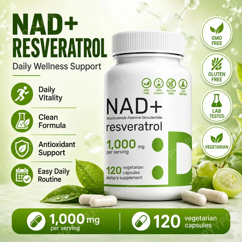 NAD+ 1000mg+ Resveratrol with Vitamin D3 K2 Daily Wellness Antioxidant Support 120 Vegetarian Capsules
NAD+ 1000mg+ Resveratrol with Vitamin D3 K2 Daily Wellness Antioxidant Support 120 Vegetarian Capsules