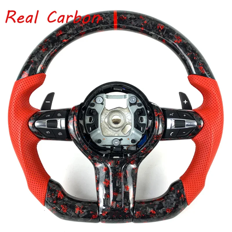 For BMW F20/F22/F23/F30/F31/F32/F33/F36/F45/F87 M2/F80 M3 Customized Red Perforated Leather & Forged Carbon Fiber Steering Wheel
For BMW F20/F22/F23/F30/F31/F32/F33/F36/F45/F87 M2/F80 M3 Customized Red Perforated Leather & Forged Carbon Fiber Steering Wheel