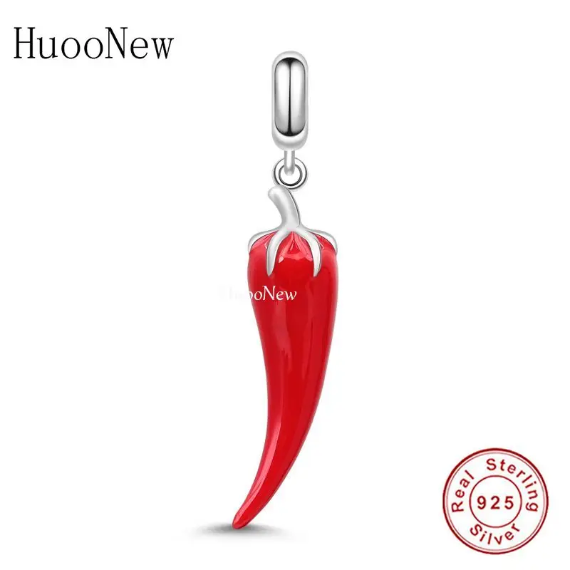 Fit Original Brand Charm Bracelet 925 Sterling Silver Red Enamel Spicy Chili Bead For Making Women Special Berloque 2021 DIY
Fit Original Brand Charm Bracelet 925 Sterling Silver Red Enamel Spicy Chili Bead For Making Women Special Berloque 2021 DIY