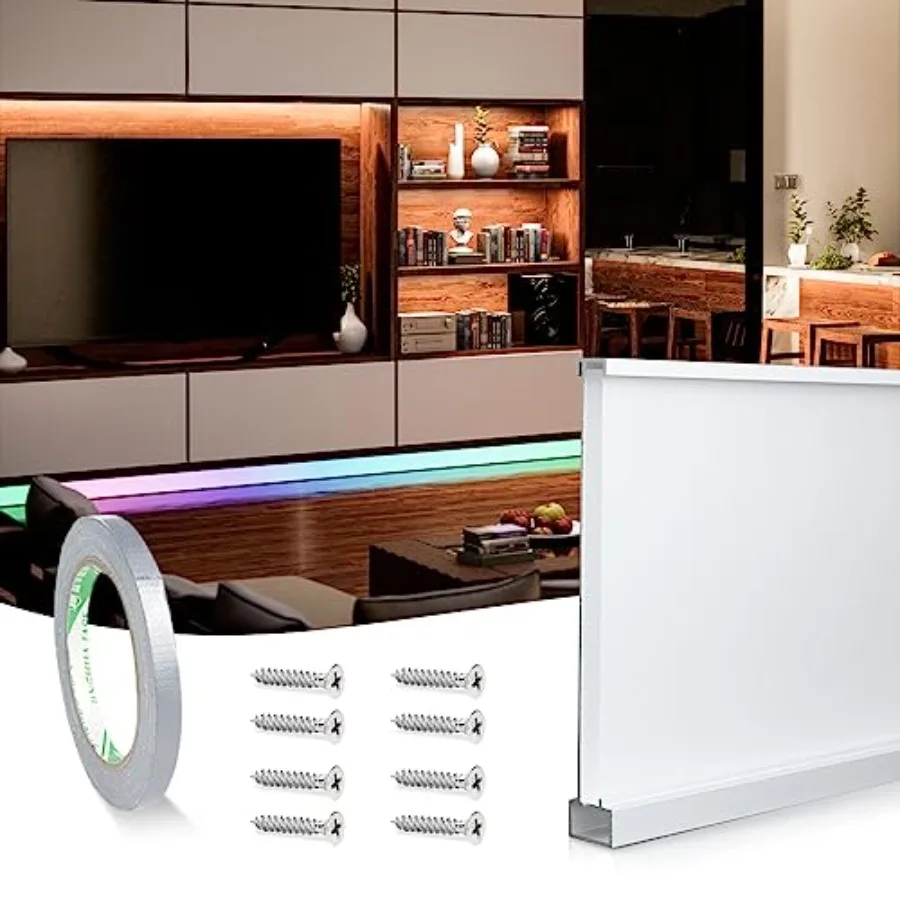 4FT/.M Spotless Aluminum LED Baseboard Lighting Frosted LED Strip Light Diffuser Neon Skirting Board Indoor Mood Lighting Baseb
4FT/.M Spotless Aluminum LED Baseboard Lighting Frosted LED Strip Light Diffuser Neon Skirting Board Indoor Mood Lighting Baseb