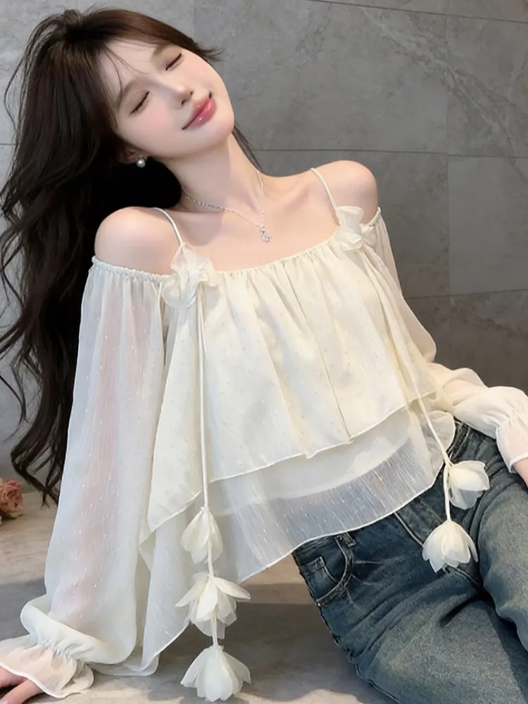 Romantic Floral Sash Shoulder Bared Pure Desire Gentle Wind Summer New Style Holiday Travel Chiffon Top Women's Sweet Style L...
Romantic Floral Sash Shoulder Bared Pure Desire Gentle Wind Summer New Style Holiday Travel Chiffon Top Women's Sweet Style L...