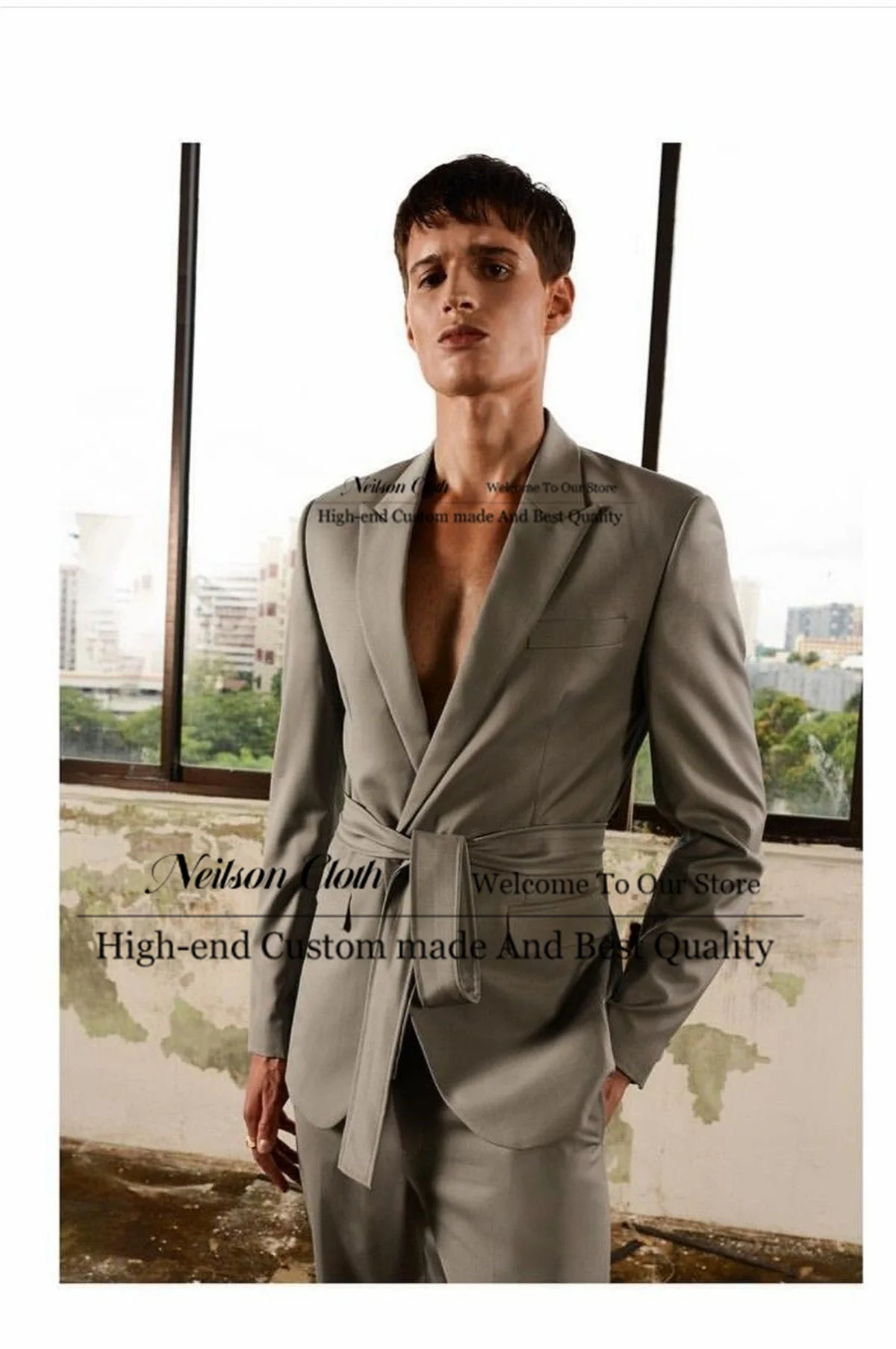 Business With Belt Male Prom Blazers 2 Pieces Sets Groom Wedding Tuxedos Groomsmen Customized Notched Lapel Terno Masculino
Business With Belt Male Prom Blazers 2 Pieces Sets Groom Wedding Tuxedos Groomsmen Customized Notched Lapel Terno Masculino