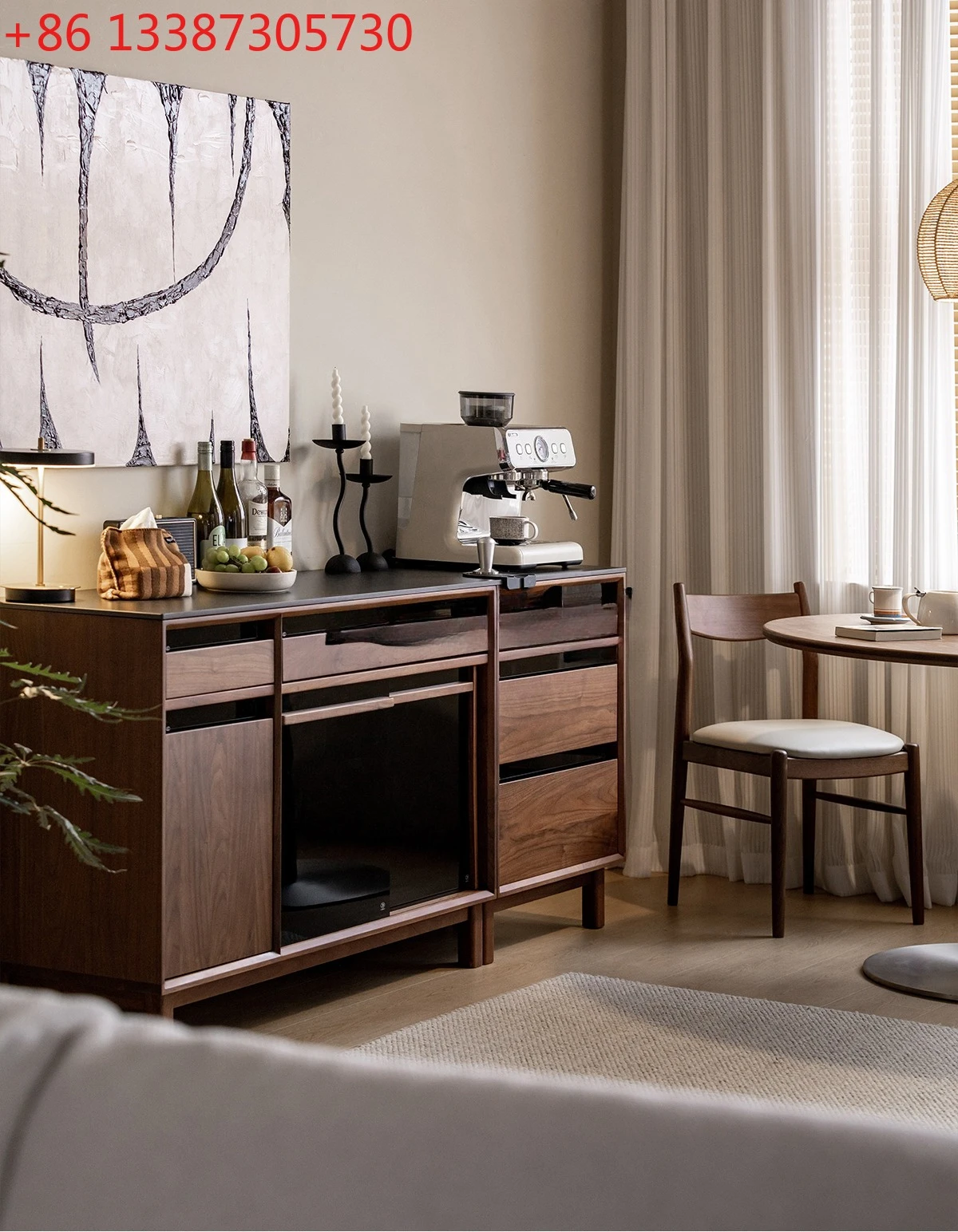 Solid wood dining side cabinet, low cabinet, black walnut rock slab household living room locker
Solid wood dining side cabinet, low cabinet, black walnut rock slab household living room locker