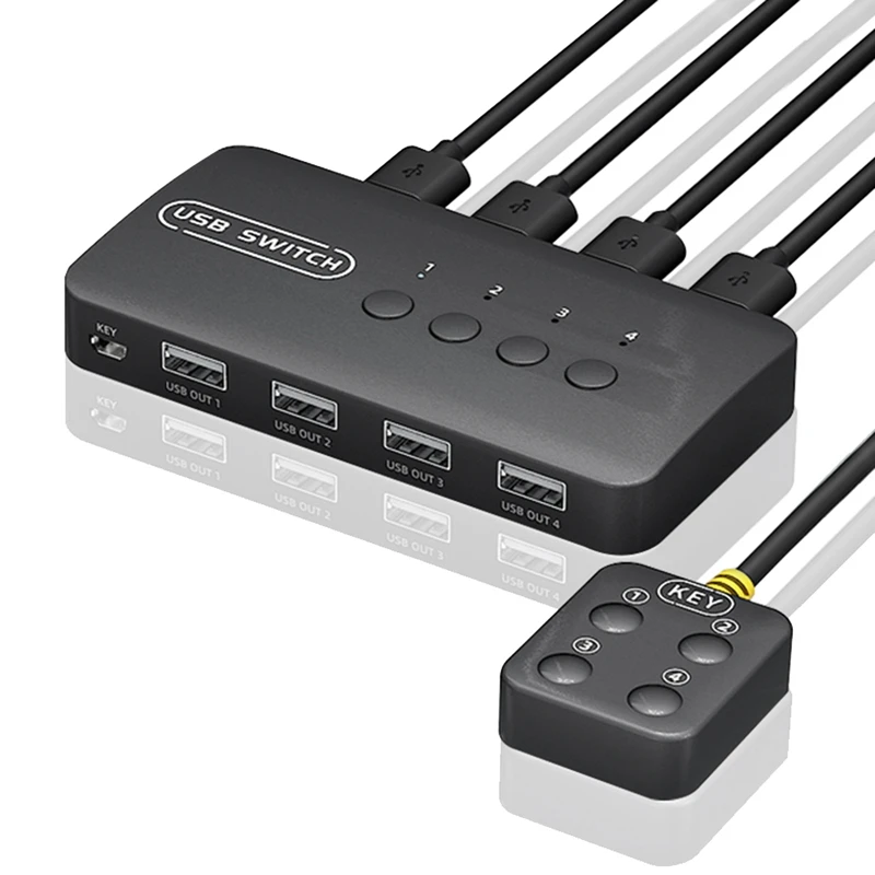 KVM-переключатель, USB-переключатель, адаптер с общим контроллером, 4 входа, 4 выхода для ноутбука, компьютера, принтера, клавиатуры, мыши, монитора
KVM-переключатель, USB-переключатель, адаптер с общим контроллером, 4 входа, 4 выхода для ноутбука, компьютера, принтера, клавиатуры, мыши, монитора