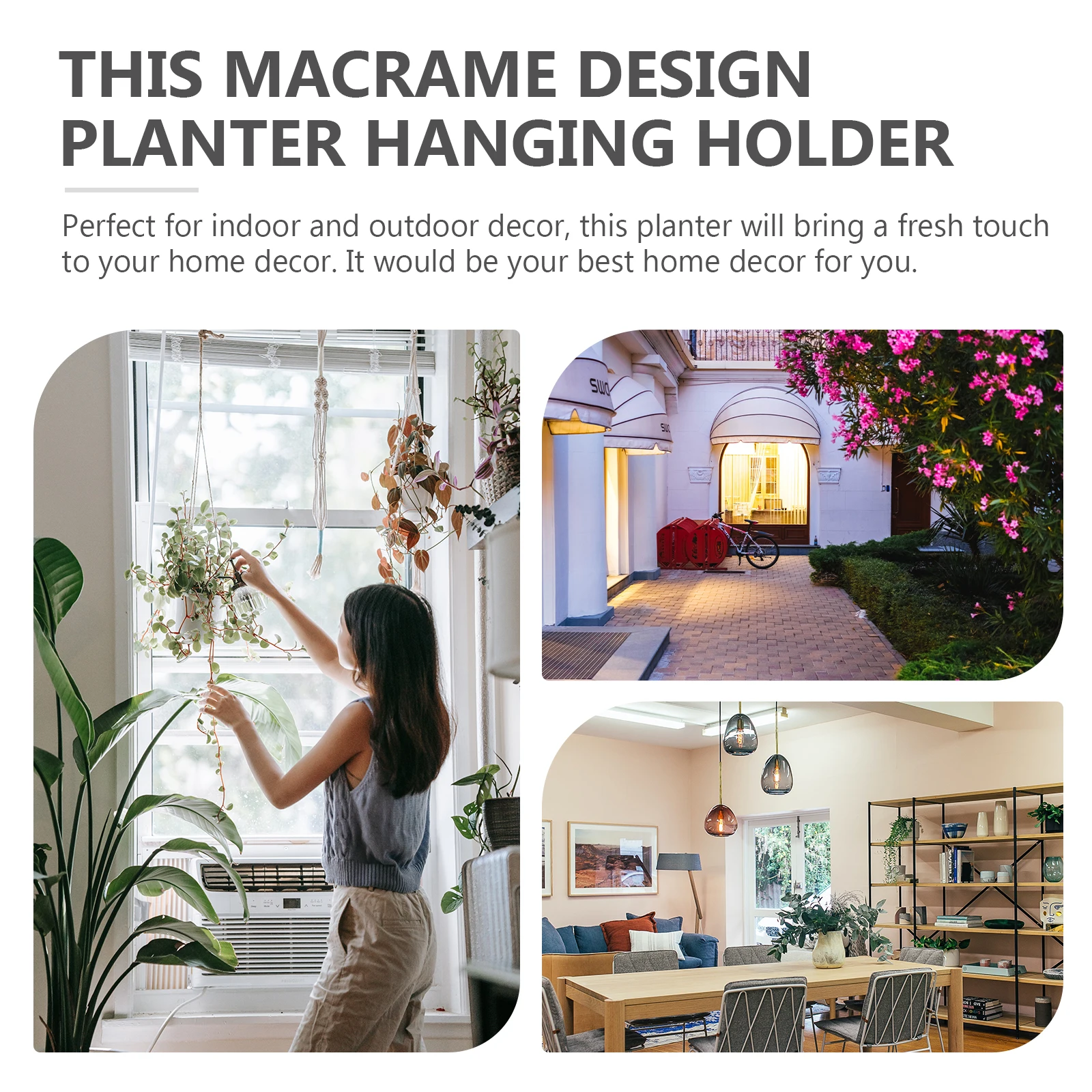 2pcs Bohemian Macrame Hanging Planters Handmade Cotton Rope Woven Baskets For Indoor Outdoor Decor Plant Hangers Ceiling Holders
2pcs Bohemian Macrame Hanging Planters Handmade Cotton Rope Woven Baskets For Indoor Outdoor Decor Plant Hangers Ceiling Holders