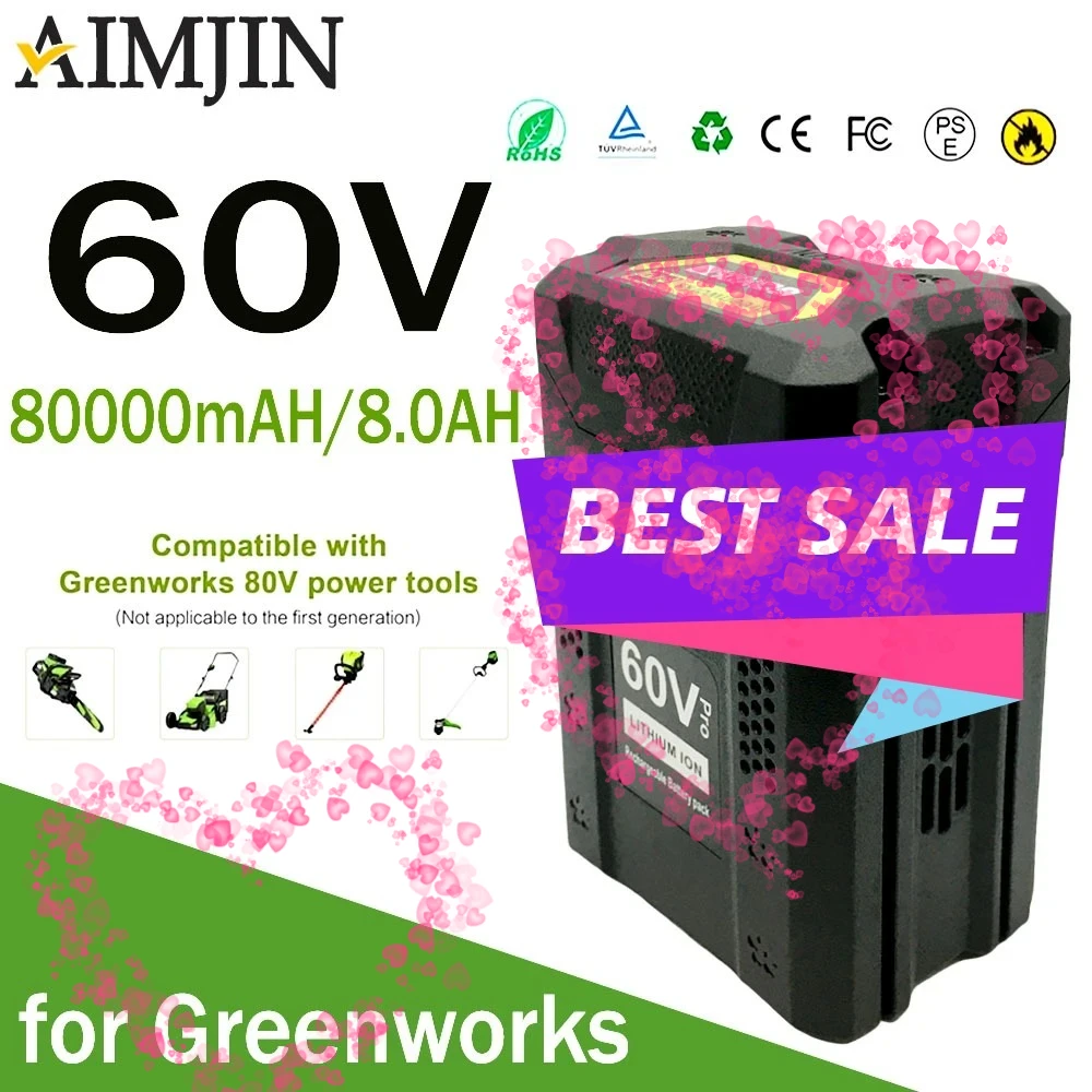 60V Applicable Greenworks 8000mAH BLF442 CSC404 CSF401/405 82CS27 82CS34 82BH22 82BD250 Power Tool Battery
60V Applicable Greenworks 8000mAH BLF442 CSC404 CSF401/405 82CS27 82CS34 82BH22 82BD250 Power Tool Battery