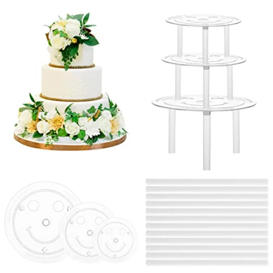 15 Pcs Cake Dowels Rods with 3 Cake Boards Set, 4 6 8 Inch Plastic Tiered Cakes Supports, Reusable Hollow Stacking Dowels for W
15 Pcs Cake Dowels Rods with 3 Cake Boards Set, 4 6 8 Inch Plastic Tiered Cakes Supports, Reusable Hollow Stacking Dowels for W