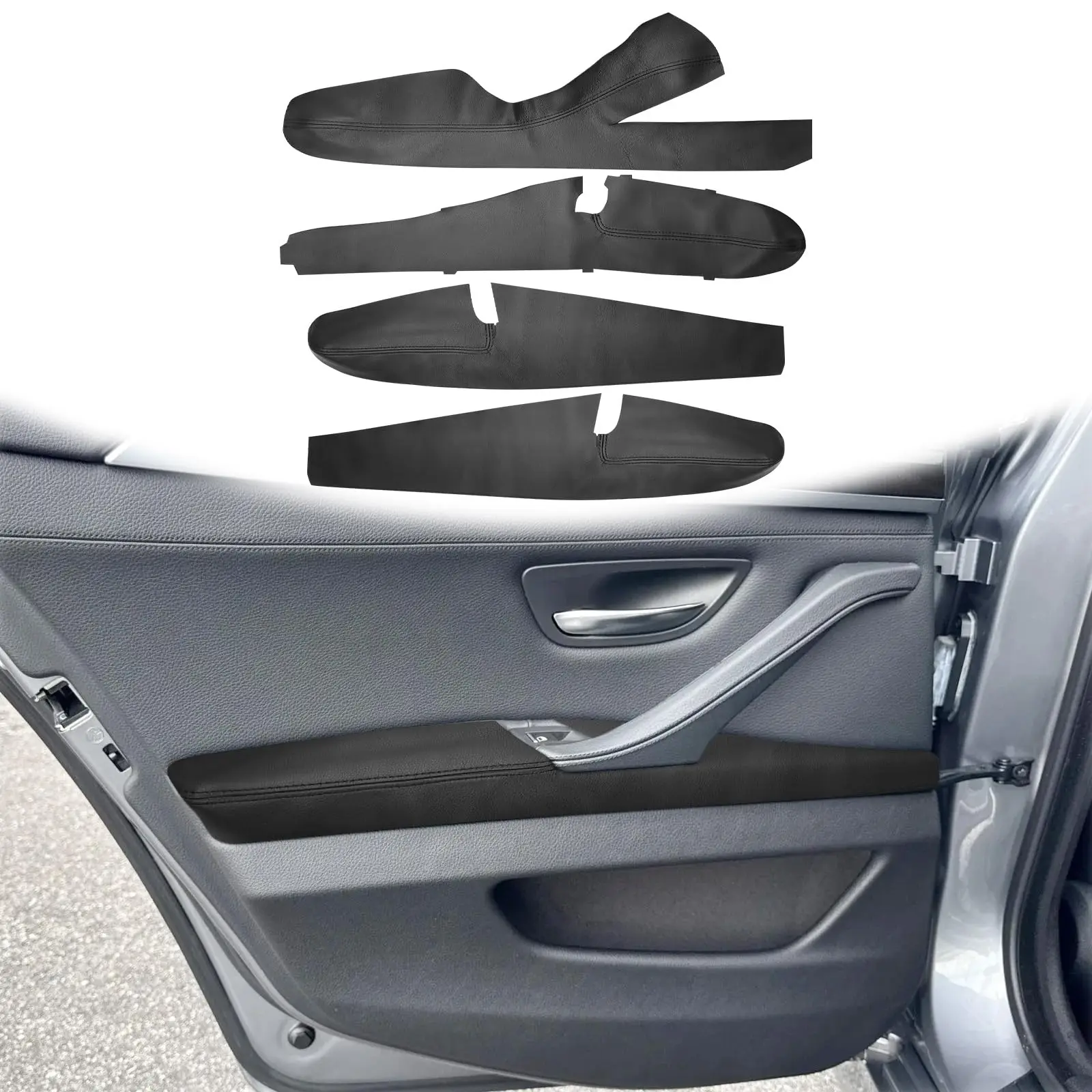 Black Leather Armrest Covers For Front And Rear Car Doors, 4 Pieces, Fit Sedan Interior Trim, DIY Installation
Black Leather Armrest Covers For Front And Rear Car Doors, 4 Pieces, Fit Sedan Interior Trim, DIY Installation