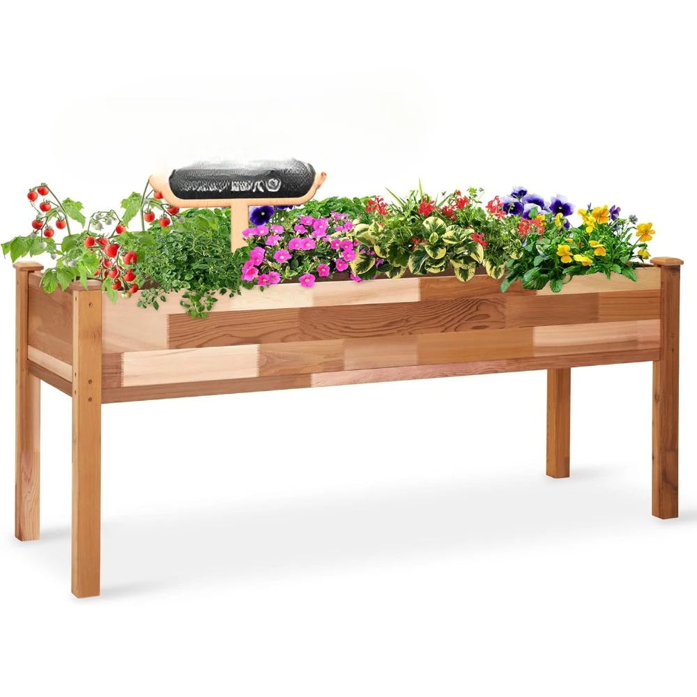 Raised Canadian Cedar Garden Bed Elevated Wood Planter for Growing Fresh Herbs, Vegetables, Flowers, Succulents 72x23x30”
Raised Canadian Cedar Garden Bed Elevated Wood Planter for Growing Fresh Herbs, Vegetables, Flowers, Succulents 72x23x30”
