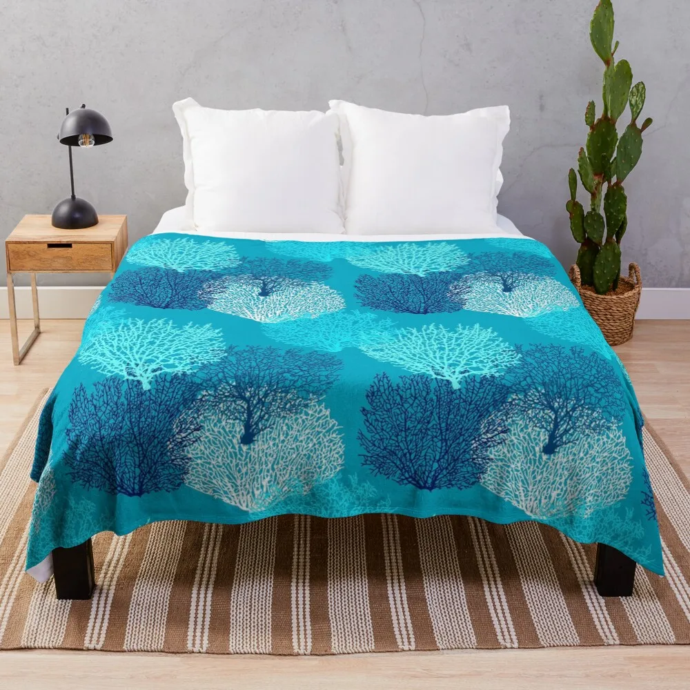 Fan Coral Print, Turquoise, Aqua and Cobalt Blue Throw Blanket Decorative Beds warm for winter Giant Sofa Quilt Blankets
Fan Coral Print, Turquoise, Aqua and Cobalt Blue Throw Blanket Decorative Beds warm for winter Giant Sofa Quilt Blankets