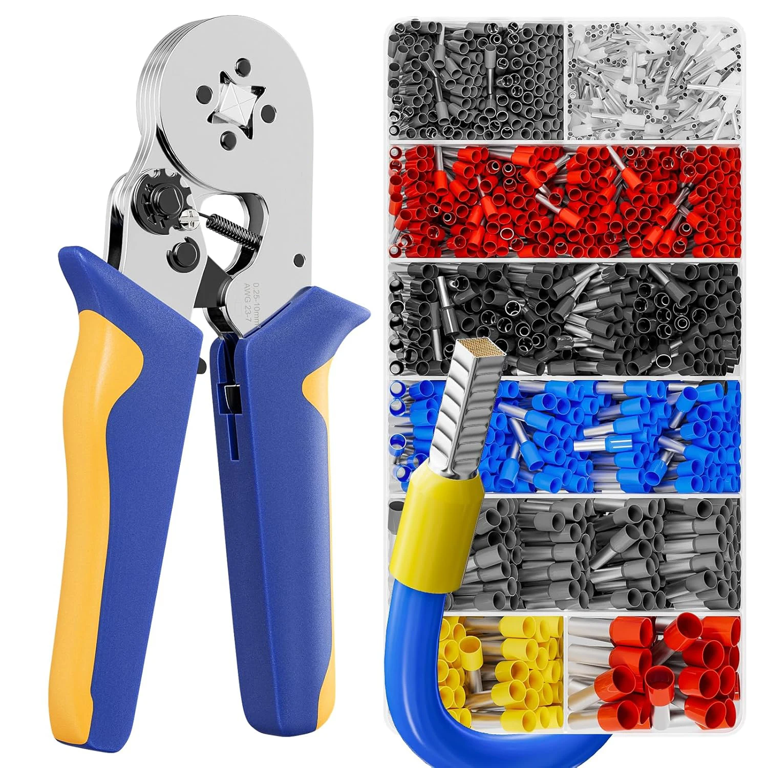 Ferrule Crimping Tool Kit Wire Ferrules Crimper with 1200PCS Ferrule AWG 23-10 Wire End Ferrule Terminals
Ferrule Crimping Tool Kit Wire Ferrules Crimper with 1200PCS Ferrule AWG 23-10 Wire End Ferrule Terminals