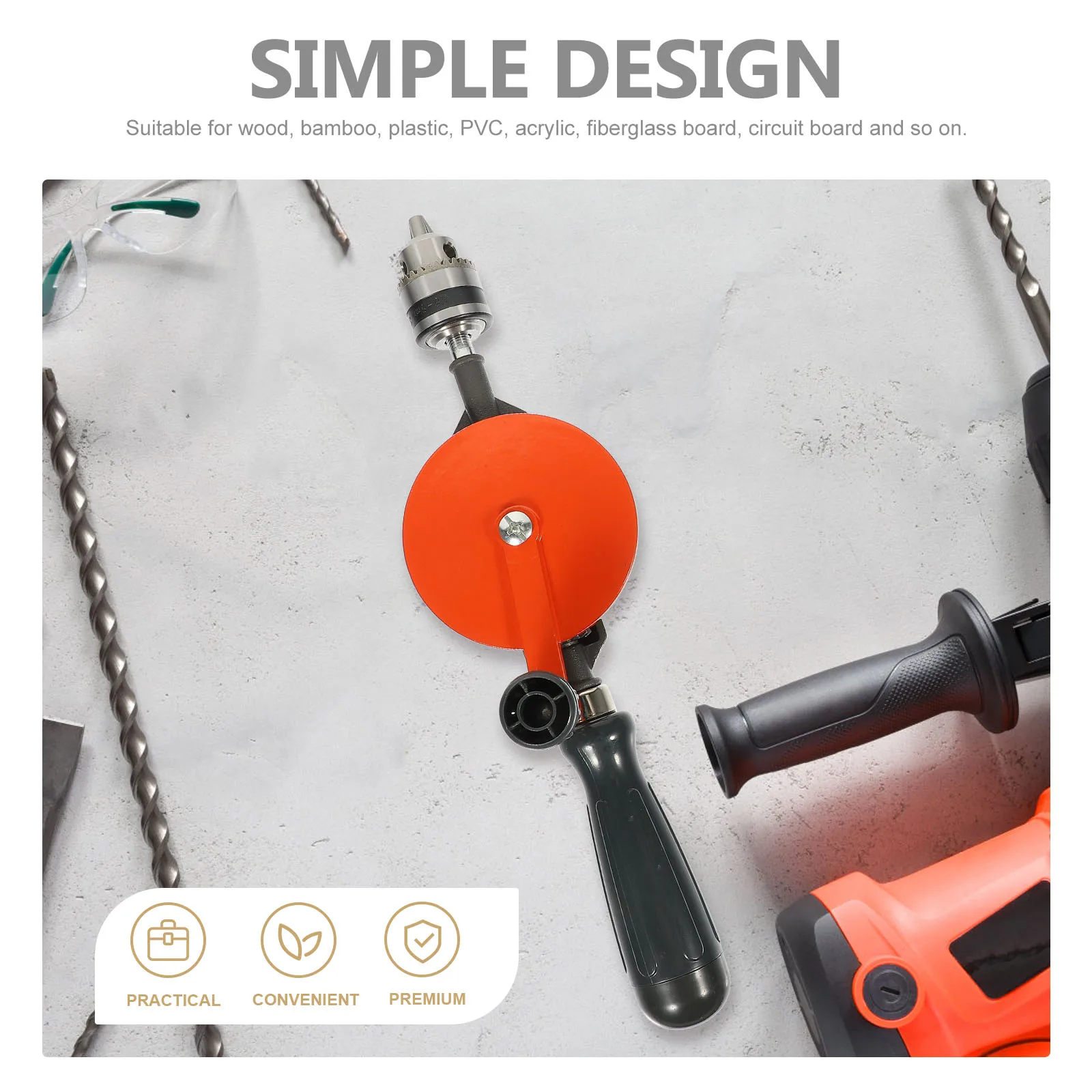 1 set Hand Drill Tool Manual for Wood Metal Plastic 45#Steel Durable Small Handheld Drill Humanized Handle DIY Crafts Hole Punch
1 set Hand Drill Tool Manual for Wood Metal Plastic 45#Steel Durable Small Handheld Drill Humanized Handle DIY Crafts Hole Punch