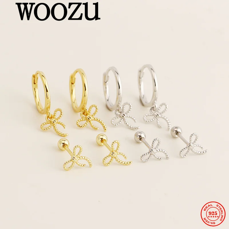 WOOZU стерлингового серебра 925 пробы, элегантные нежные серьги-кольца с подвеской в виде банта для женщин, вечерние, свадебные, с узлом, винты, серьги из бисера, ювелирные изделия
WOOZU стерлингового серебра 925 пробы, элегантные нежные серьги-кольца с подвеской в виде банта для женщин, вечерние, свадебные, с узлом, винты, серьги из бисера, ювелирные изделия