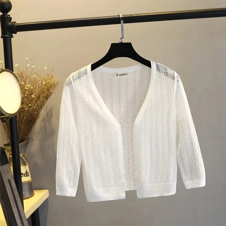 Thin Knitted Cardigans Women Summer V-Neck Long Sleeve Soft Transparent Sunscreen Outwear Female Stylish Casual Tops L115
Thin Knitted Cardigans Women Summer V-Neck Long Sleeve Soft Transparent Sunscreen Outwear Female Stylish Casual Tops L115