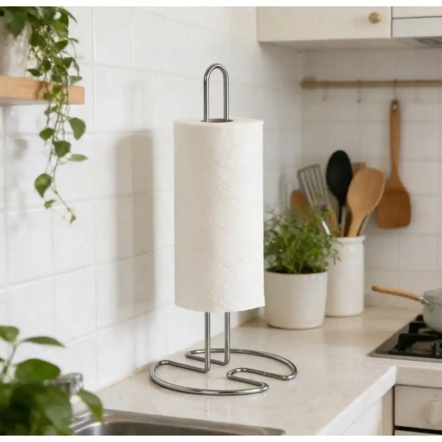 Sleek Silver Free-Standing Paper Towel Dispenser – Durable Metal Kitchen Counter Holder, Space-Saving Design For Easy Access To Paper Towels
Sleek Silver Free-Standing Paper Towel Dispenser – Durable Metal Kitchen Counter Holder, Space-Saving Design For Easy Access To Paper Towels