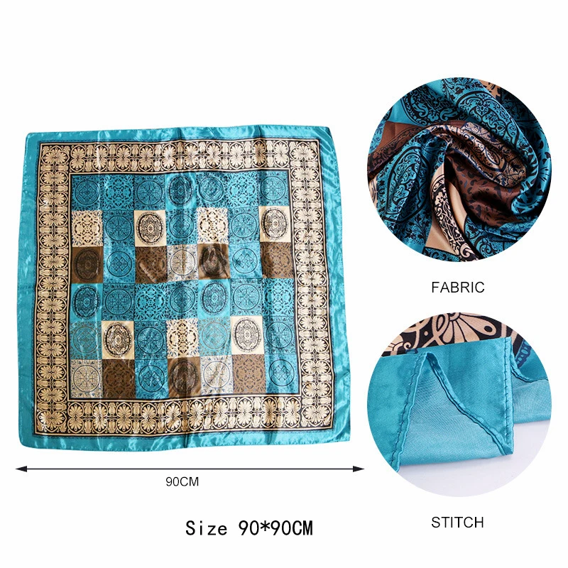 90*90cm Muslim Square Silk Scarf Women Chiffon Hijab Scarves Female Satin Print Shawls Wrap Hair Head Scarf Bandana Beach Pareo
90*90cm Muslim Square Silk Scarf Women Chiffon Hijab Scarves Female Satin Print Shawls Wrap Hair Head Scarf Bandana Beach Pareo