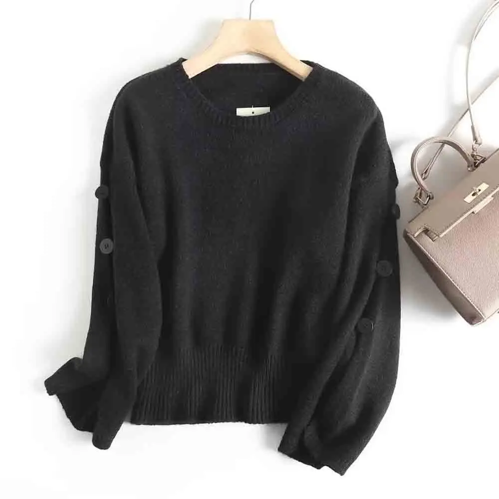 Women 2023 New Fashion Summer Cutout Detail Button Trim Knit Retro O-Neck Long Sleeve Casual Chic Female Pullovers Tops
Women 2023 New Fashion Summer Cutout Detail Button Trim Knit Retro O-Neck Long Sleeve Casual Chic Female Pullovers Tops
