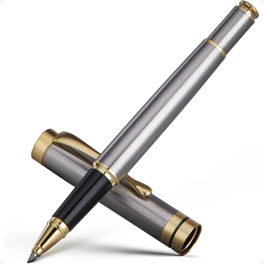 Ballpoint Pens Stunning Sier Chrome Metal Pen with Golden Trim Best Ball Pen Gift Set for Men Women Profional Executive Office
Ballpoint Pens Stunning Sier Chrome Metal Pen with Golden Trim Best Ball Pen Gift Set for Men Women Profional Executive Office
