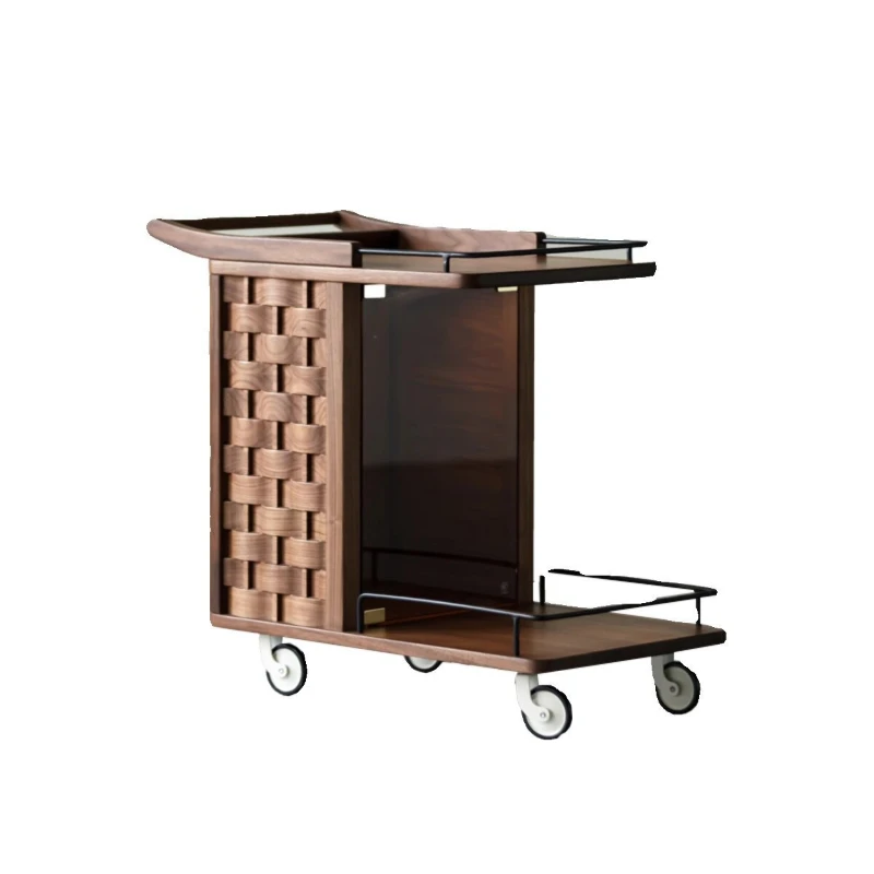 Walnut movable sides, with wheels, modern simplicity, light luxury and high-end sense
Walnut movable sides, with wheels, modern simplicity, light luxury and high-end sense