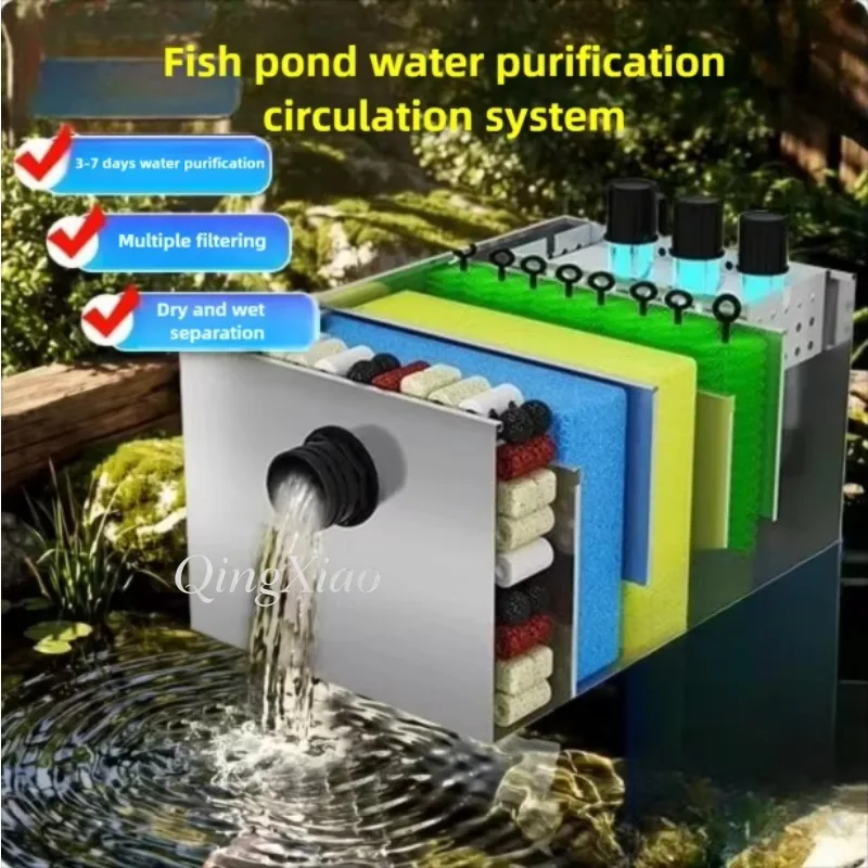 Stainless Steel Pond Filtration System Outdoor Water Circulation Purifier for Large Backyard Koi Fish Ponds Physical Filtration
Stainless Steel Pond Filtration System Outdoor Water Circulation Purifier for Large Backyard Koi Fish Ponds Physical Filtration