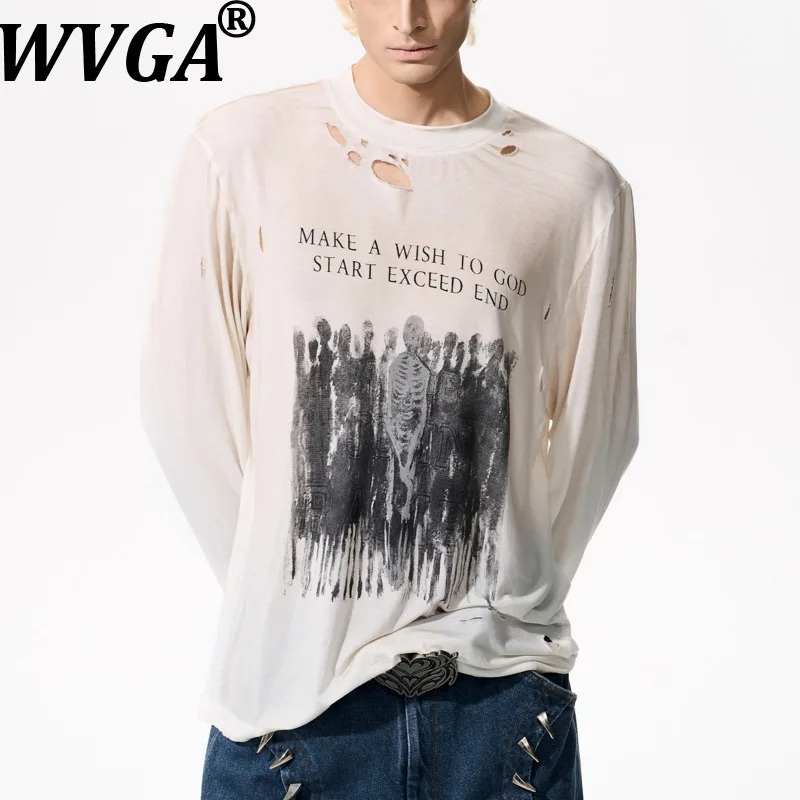 WVGA Spring Autumn New Man Tide High Street Distressed Printed Trendy Long Sleeved T-shirt Niche Chic Casual Vintage Tops W12555
WVGA Spring Autumn New Man Tide High Street Distressed Printed Trendy Long Sleeved T-shirt Niche Chic Casual Vintage Tops W12555