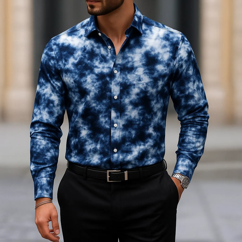 2025 Мужская рубашка с длинным рукавом, повседневная приталенная рубашка на пуговицах, рубашка с принтом тай-дай для мужчин, модная верхняя блузка, мужские футболки
2025 Мужская рубашка с длинным рукавом, повседневная приталенная рубашка на пуговицах, рубашка с принтом тай-дай для мужчин, модная верхняя блузка, мужские футболки