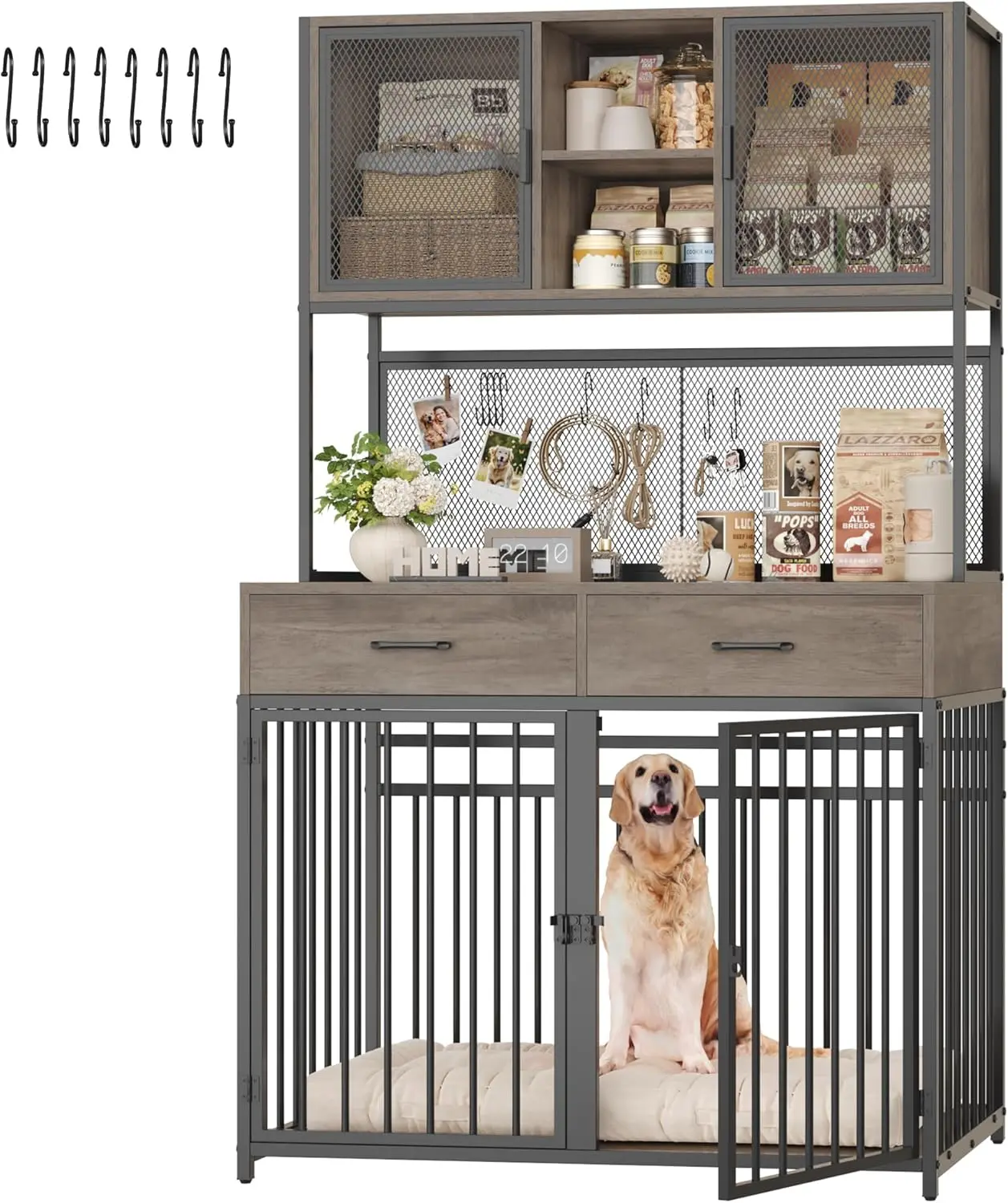 71" Tall Dog Crate Furniture, Indoor Dog Kennel with Hutch, 42" W Dog Cage for Large/Medium , Wood Crates
71" Tall Dog Crate Furniture, Indoor Dog Kennel with Hutch, 42" W Dog Cage for Large/Medium , Wood Crates